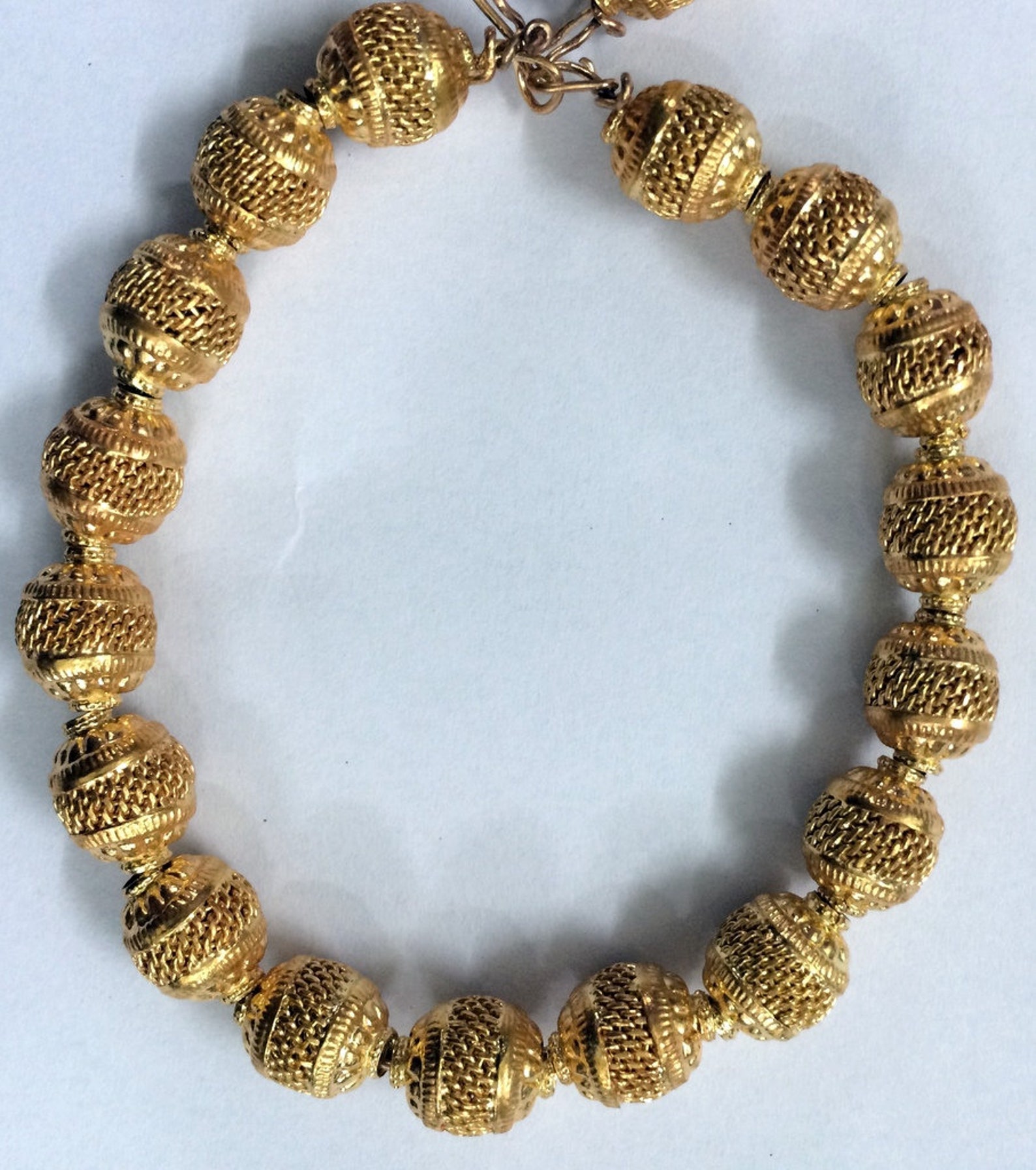 22K Gold Beads Solid Yellow Gold Beads 7.5mm 17 Pcs Handmade Etsy