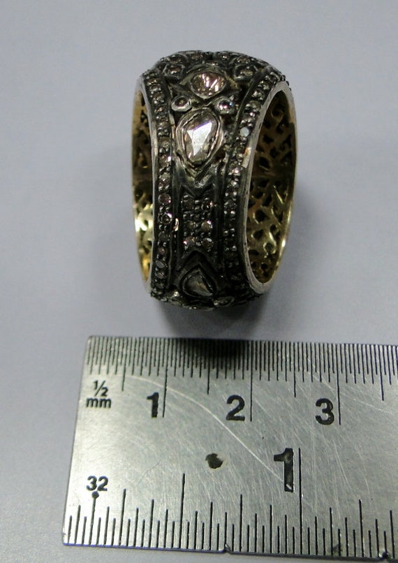Victorian 14 k solid gold Diamond and silver Enam… - image 10