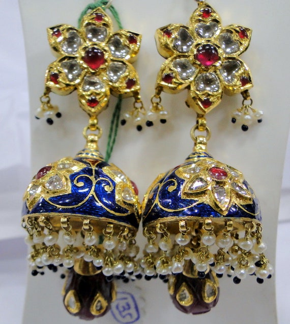 Kolhapur Style Marriage Procession Antique Gold Pendant Earrings Dance  Design PS24654