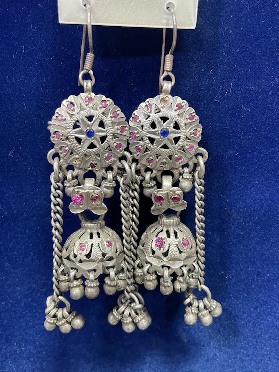 Tribal Silver Bell Earrings From Rajasthan Tribal Silver Bell Earrings From Rajasthan