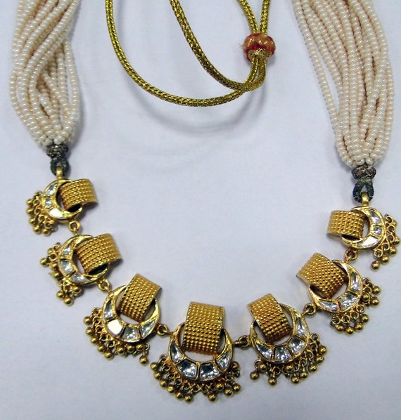 Vintage 22 k solid gold Diamond set necklace chok… - image 4