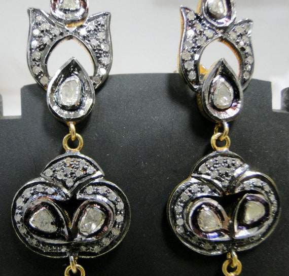 Vintage Victorian Natural Polki and Diamond set D… - image 5
