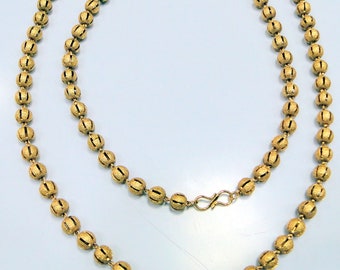 Vintage 22k Gold Beads Chain Necklace Fine handmade Jewelry