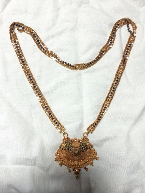 South Indian Manglasutra Chain gold Plated Broad Chain 24 Chain