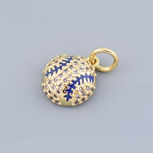 Błyszczący złoty wisiorek z piłką baseballową - olśniewający sportowy urok, elegancki naszyjnik z biżuterią, idealny prezent dla fana, 10 mm