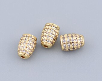 18K Gold Filled Cylinder Spacer Beads,Gold Spacer Beads,Gold Barrel Beads for DIY Jewelry Making Supply,5x7mm
