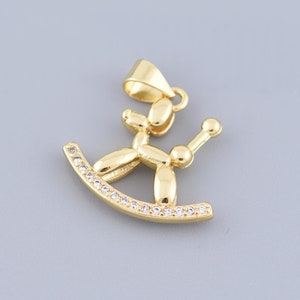 Fashion Jewelry,18K Filled Gold Pet Dog Pendant,Micro Pave CZ Cute Dog Charms,Animal Jewelry,Gift for Pet Dog Lovers,19.5x17.5mm