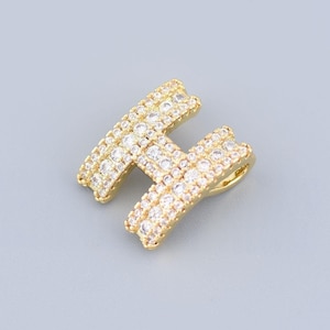 Colgante con inicial de circonita microincrustada, colgante con una sola letra en inglés, joyería minimalista para hombres y mujeres, 16,5 x 13,5 mm