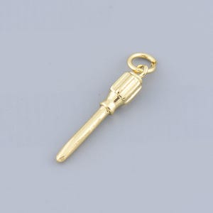 18K Gold Filled Screwdriver Pendant,Dainty Tool Charm Earrings Necklace for DIY Jewelry Making Supply,22x4mm
