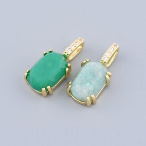 18k Gold Filled Olive Form Birthstone Charme, Mini bunte Halsketten-Anhänger, DIY Schmuckzubehör 20x9.5 mm