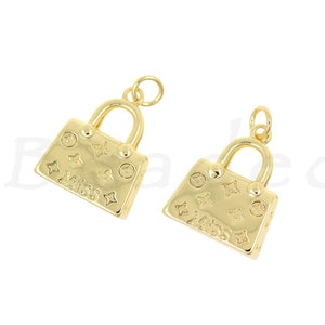 Einfacher Vergoldeter Handtasche Anhänger, Handtasche Charm, Stern Charm, Modeschmuck, 18x15x7.5mm