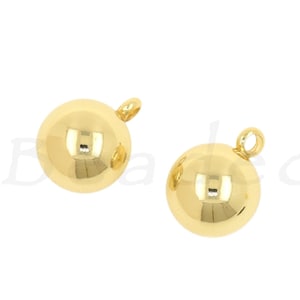 Simple Brass Ball Connector, 18K Filled Gold Ball Connector, Geometric Jewelry, Connector Charm, 14mm