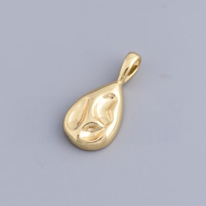 Irregular Water Drop Pendant, 18K Gold Plated Water Drop Pendant, Simple Water Drop Jewelry, for DIY Jewelry Making,21.5x10.5mm