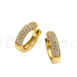 CZ Micro Pavé Ohrring Ohrringe, 18K Filled Gold Diamant Ohrring Ohrringe, Feiner Schmuck für DIY Schmuck Versorgung, 18x4mm