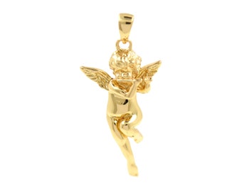 Cute Baby Angel Pendant for Jewelry Making,18k Gold Filled Guardian Angel Charm, 28.5x15mm