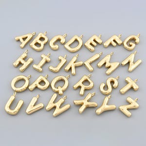 Personalized 18K Gold Filled Letter Charms A-Z Alphabet Pendant for Necklace Bracelet Jewelry Making 16.8x24.9mm