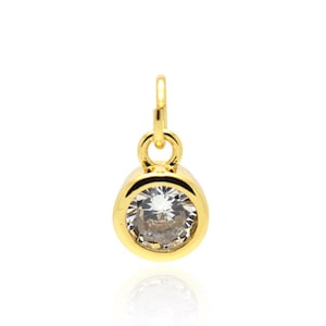 Tiny Round CZ Stone Pendant Charm,Metal Pave Rhinestone Exquisite Pendant,for DIY Bracelet/Necklace Making 7x4mm