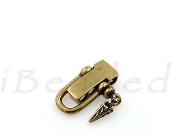 U Shape Buckle,Adjustable Umbrella Rope Buckle,Bracelet Buckle,Retro Color,Brass  Buckle,String Accessories   38x21x6mm