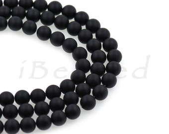 Natürliche matt schwarzem Onyx Edelstein Lose Perlen, 6mm 8mm 10mm Armband Spacer Perlen, DIY Schmuck Zubehör 1 Strang