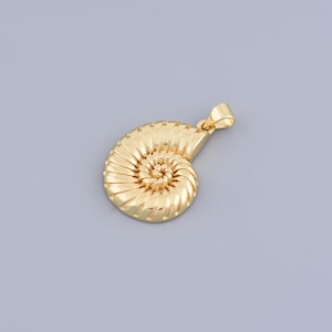 18K Gold Plated Conch Shell Pendants, Tiny Seashell Dangle Charms, Summer Minimalist Charm,for DIY Jewelry Making,25.5x18.5mm