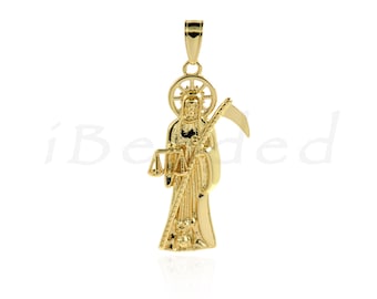 18K Messing Grim Reaper Anhänger, Engel des Todes, religiöser Anhänger, DIY Schmuckzubehör, 43x22mm