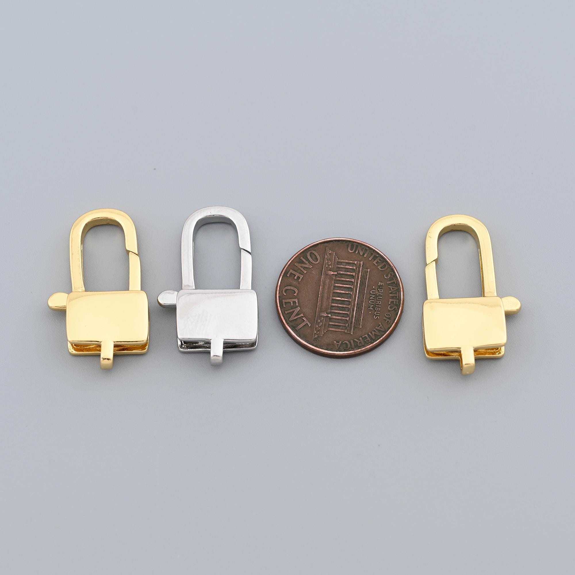 Rectangular Locking Connector Modern Rectangle Lock Connector in 18K Gold Filled Finish for Trendy ...