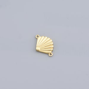 Minimalist Gold Seashell Connector for Jewelry Making, Ideal for Ocean-Inspired Necklaces and Charms,18x12.5mm