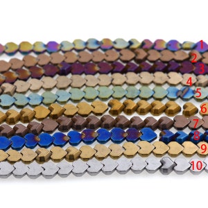 Hematite Beads,Matte Gemstone Loose Beads,Heart Spacer Bead for DIY Jewelry Making Supplies 8x8mm