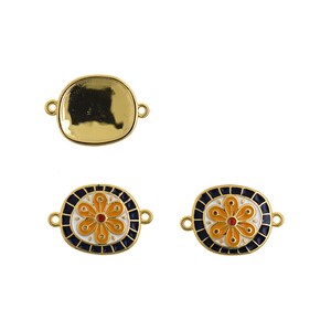 18K Filled Gold Cute Orange Pendant, Fruit Charm, Enamel Pendant,Suitable for DIY Jewelry Making, 19.5x13.5mm