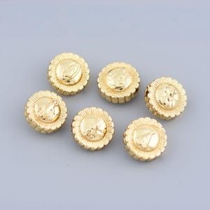 18K Filled Gold Round Plate Religion Charms Spacer Beads,Religion Jewelry,Catholic Charms, for Necklace/Bracelet/DIY Jewelry Making,12.5x7mm