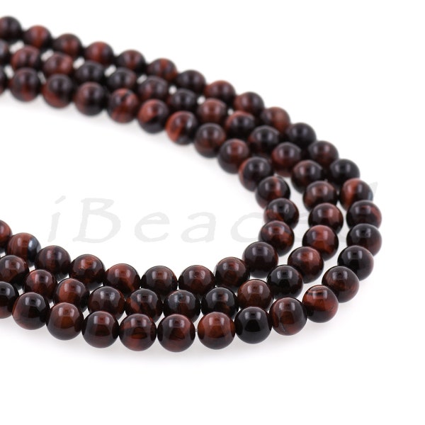 Natural Tiger's Eye Gemstone  Beads,Red Tiger's Eye Stone,Mala Stone Beads,Round Loose Beads