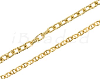 Shiny Gold Cable Chain,Brass Geometric Connector Chains,DIY Handmade Chain