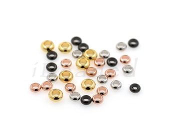 Contas de latão com buraco grande brilhante, pingente redondo de latão, acessórios de pulseira diy, contas redondas 10 peças/20 peças/30 peças