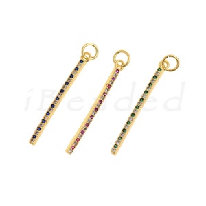 Brass Set with Zircon Pendant, Gold Jewelry, Minimalist, DIY Jewelry Making Accessory, 30x2mm