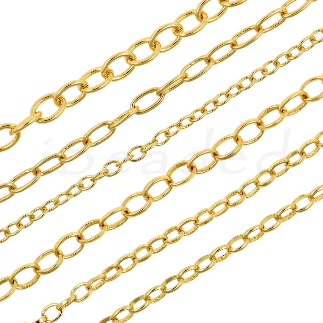 Brass Oval Cable Chain,gold Plated Oval Chain Bracelet/necklace