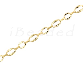 Oval Sun Buckle Chain, Brass Oval Chain, DIY Bracelet Necklace Bag Accessories, 8x13 cm