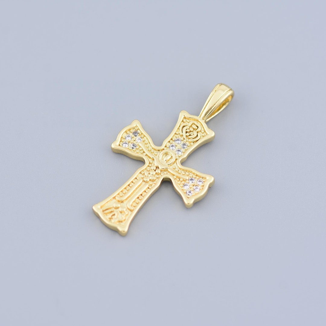 Set con un ciondolo croce Placcato d'Oro 18 carati 50cm