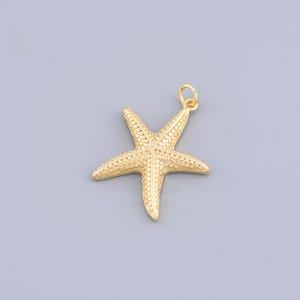 18k Gold Plated Sea Star Charms, Sea Star Pendant, Sea Star Necklace, Gold Plated Summer Charms ,for DIY Jewelry Making,27.5x23.5mm