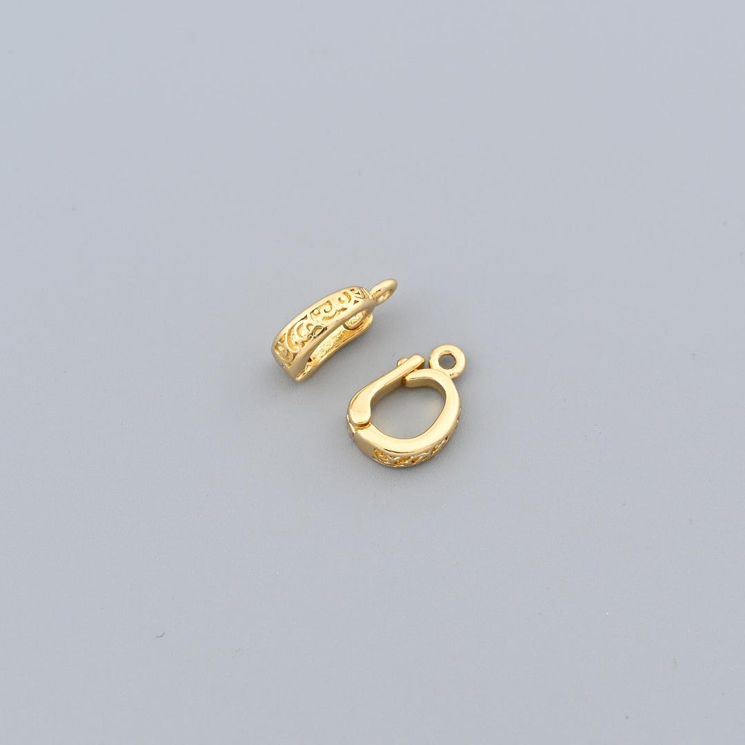 Clasp Cross Pattern Retro Floral Pattern Clasp in 18K Gold Filled With Locking Hinge for ...