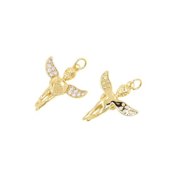 18K Gold Filled Angel Pendant Angels Hold Love Meaning Happiness Love Charm Angel Charm The Best Gift Ffor The Festival 23x19mm