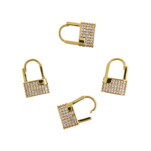 Brass Small Lock Pendant, 18K Filled Gold Small Padlock Pendant, DIY Jewelry Making Supplies, 12x17mm