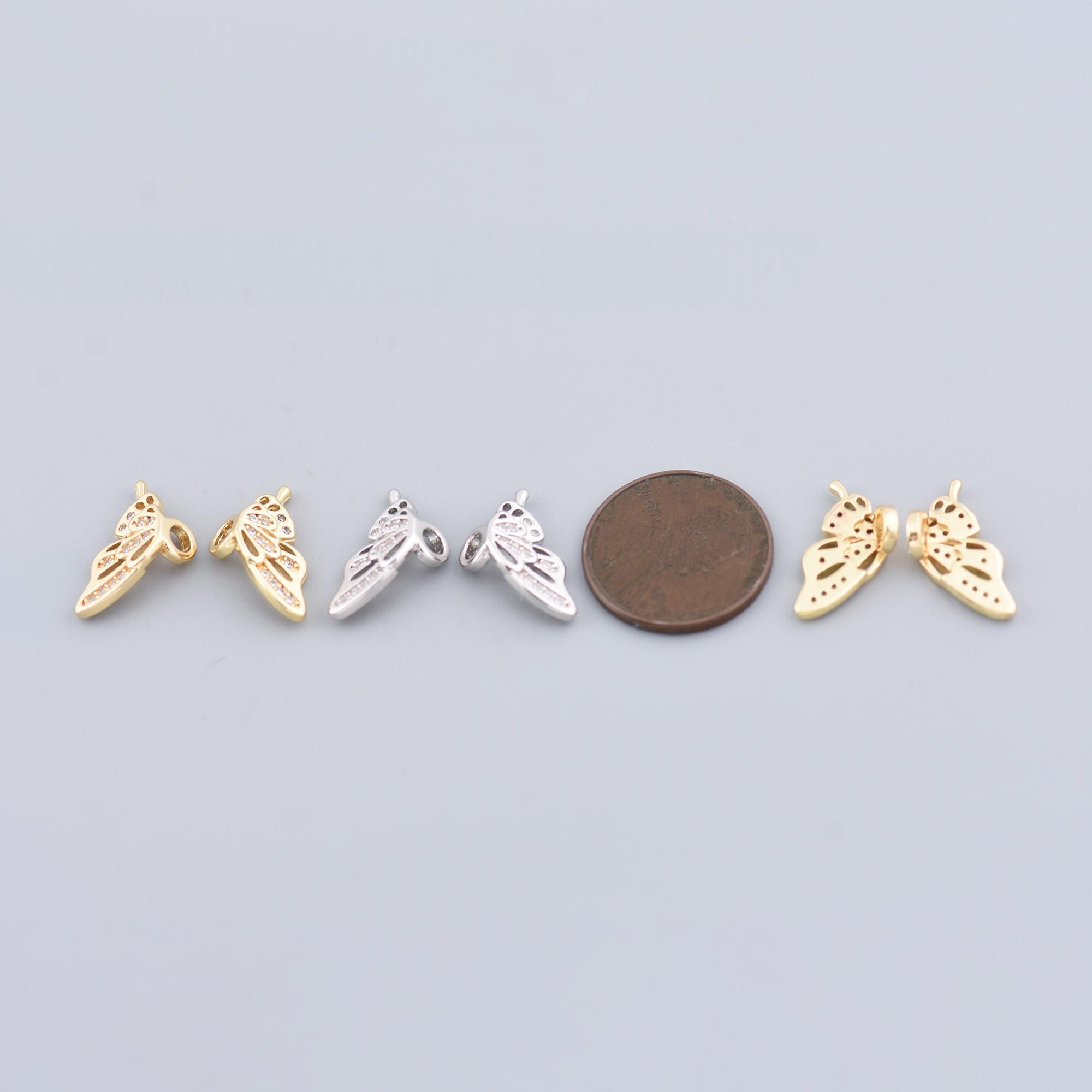 48 Breloques Papillon En Strass UNICRAFTALE - 6 Styles Dorés Cristal Pour Bijoux, Bracelets Et Boucles D'Oreilles