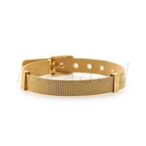 Stainless Steel Adjustable Mesh Bracelet/Wristband,Slide Alphabet Charm Bracelet for DIY Jewelry Design 1pcs