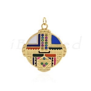 Enamel Peking Opera Mask Pendants,Dainty Chinese Face Charms for DIY Personalized Jewelry Making 27x31mm