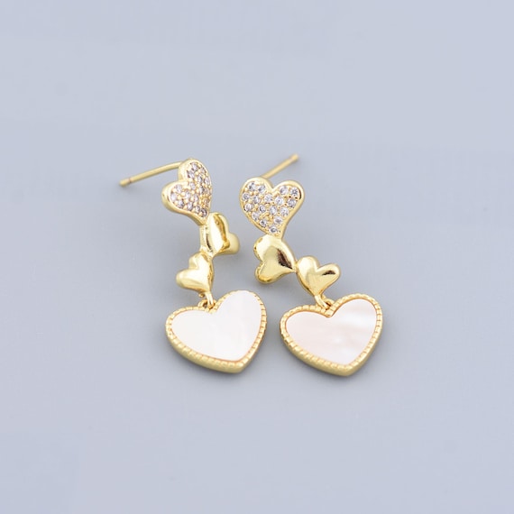 Elegante e grazioso set di orecchini a bottone a forma di cuore con nappa in acciaio inossidabile 201 da donna e collana all'ingrosso - .Pandahall. com