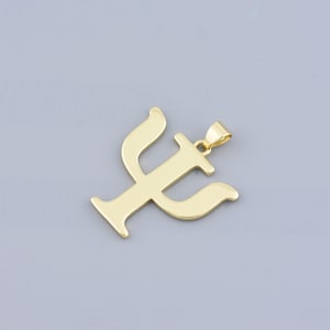 Colgante académico de oro Psi: dije con letra griega, joya simbólica elegante, tesoro intelectual ideal, 25,5 x 25 mm