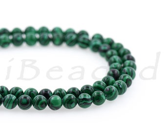 Natürliche malachitperlen, glatte Runde Perlen, grün Perlen, Lose Perlen, Heilung Steinperlen, Semi-Precious Stone