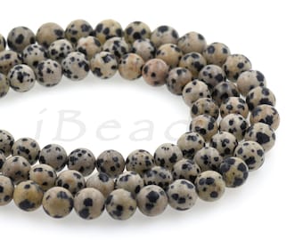 Natürliche Dalmatiner Jaspis Perlen,Black Spot Lose Edelstein Perlen,6mm 8mm 10mm Schmuckzubehör 1Str