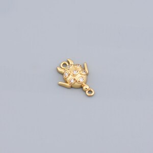 Adorable Turtle Connector in Gold Finish with Gems for Necklaces, Bracelets, or Earring Accessories,18x13.5mm