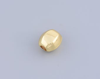 Contas espaçadoras banhadas a ouro 18k, pingentes de contas espaçadoras redondas, contas espaçadoras, contas redondas, achados banhados a ouro, 13x13,5 mm